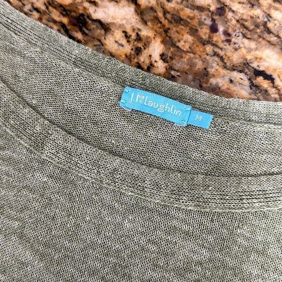 J. McLaughlin Alva Crew Neck Pullover Sweater In Light Olive Green Size M - Picture 5 of 8